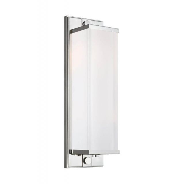 Visual Comfort Studio TOB by Thomas O'Brien TV1222PN Logan 2 Light 17 Inch Tall Wall Sconce in Polished Nickel with White Pressed Glass