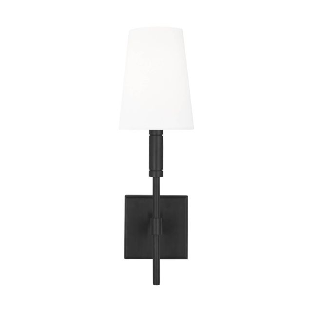 Visual Comfort Studio TOB by Thomas O'Brien TW1031AI Beckham Classic 1 Light 17 inch Tall Wall Sconce in Aged Iron with White Linen Fabric Shade