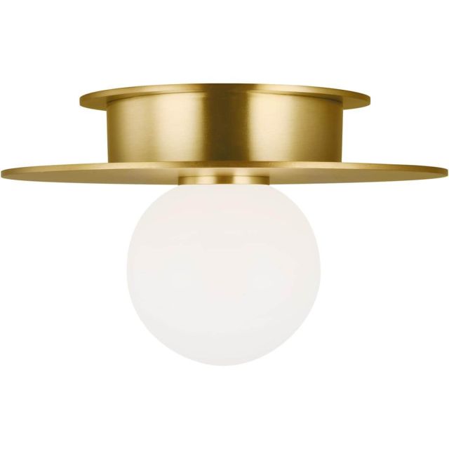 Visual Comfort Studio Kelly by Kelly Wearstler KF1001BBS Nodes 1 Light 8 Inch Small Flush Mount in Burnished Brass