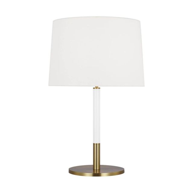Visual Comfort Studio Kate Spade Monroe 1 Light 27 inch Tall Table Lamp in Burnished Brass-Gloss White KST1041BBSGW1