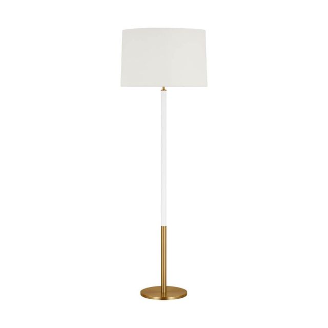 Visual Comfort Studio Kate Spade Monroe 1 Light 62 inch Tall Floor Lamp in Burnished Brass-Gloss White KST1051BBSGW1