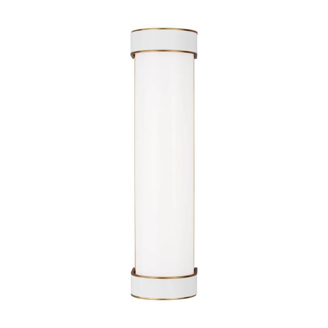 Visual Comfort Studio Kate Spade Monroe 18 inch Tall LED Vanity Light in Burnished Brass-Gloss White KSW1061BBSGW