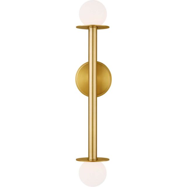 Visual Comfort Studio Kelly by Kelly Wearstler KWL1012BBS Nodes 2 Light 24 Inch Tall Wall Sconce in Burnished Brass