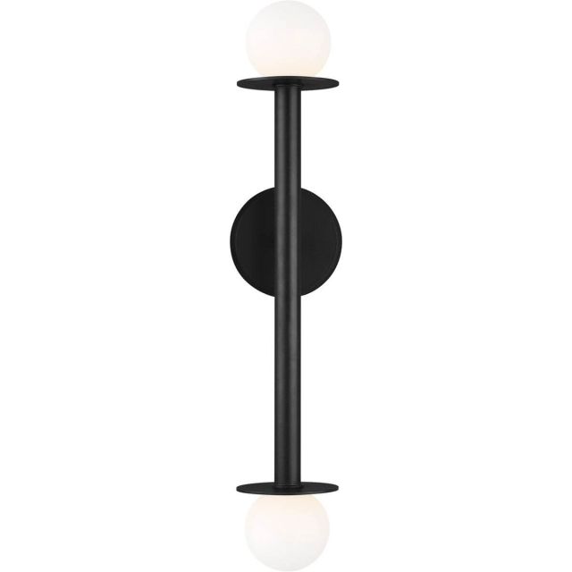 Visual Comfort Studio Kelly by Kelly Wearstler KWL1012MBK Nodes 2 Light 24 Inch Tall Wall Sconce in Midnight Black