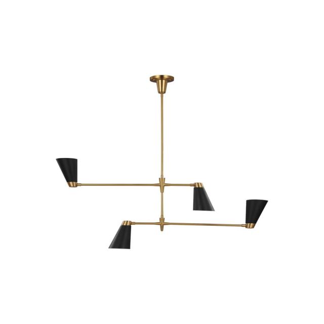 Visual Comfort Studio TOB by Thomas O'Brien TC1104BBS Signoret 4 Light 48 inch Chandelier in Burnished Brass