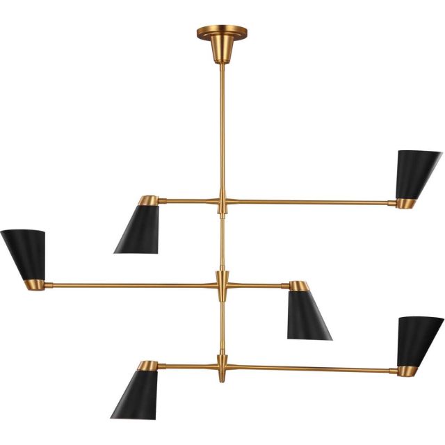 Visual Comfort Studio TOB by Thomas O'Brien TC1116BBS Signoret 6 Light 48 inch Chandelier in Burnished Brass