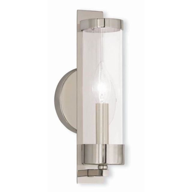 12 inch Tall 1 Light Polished Nickel Wall Sconce - 100046