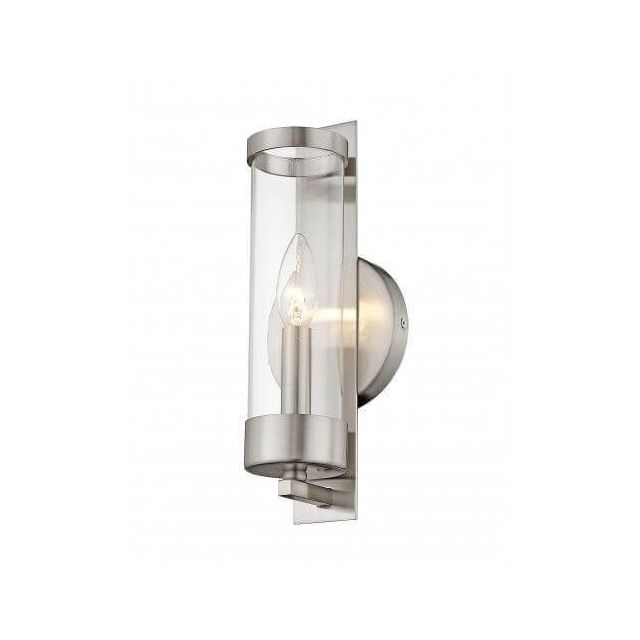 12 inch Tall 1 Light Brushed Nickel Wall Sconce - 100047