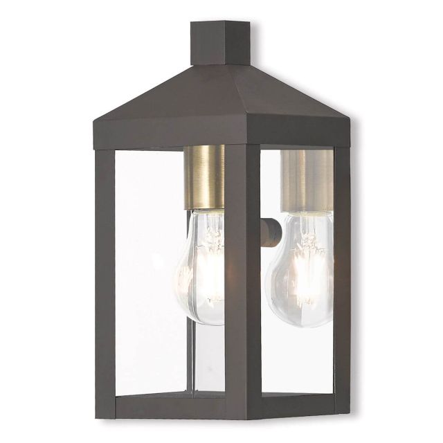 11 inch Tall 1 Light Bronze Outdoor Wall Lantern - 100411