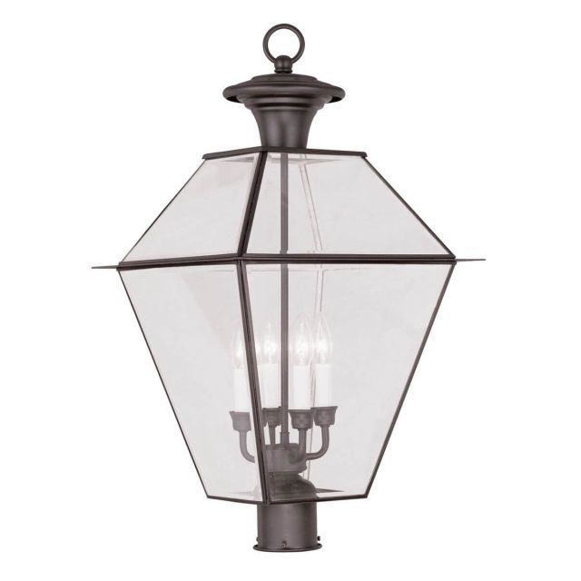 26 inch Tall 4 Light Bronze Outdoor Post Lantern - 100713