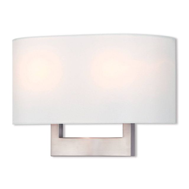 10 inch Tall 2 Light Brushed Nickel ADA Wall Sconce - 101206