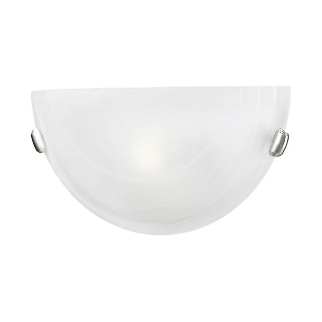 1 Light 6 inch Tall Wall Sconce in Brushed Nickel with White Alabaster Glass - 101265