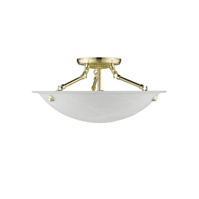 3 Light Polished Brass 16 inch Ceiling Mount - 101271