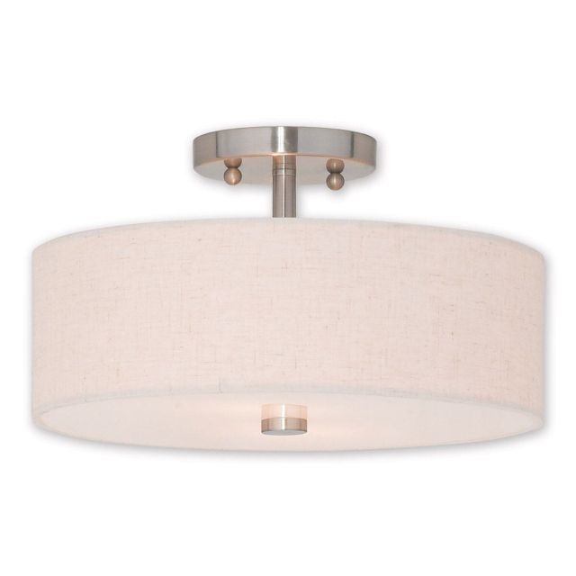 2 Light Brushed Nickel 13 inch Ceiling Mount - 102137
