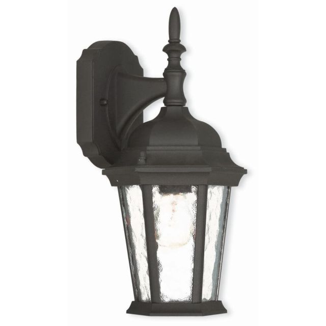 13 inch Tall 1 Light Textured Black Outdoor Wall Lantern - 102531