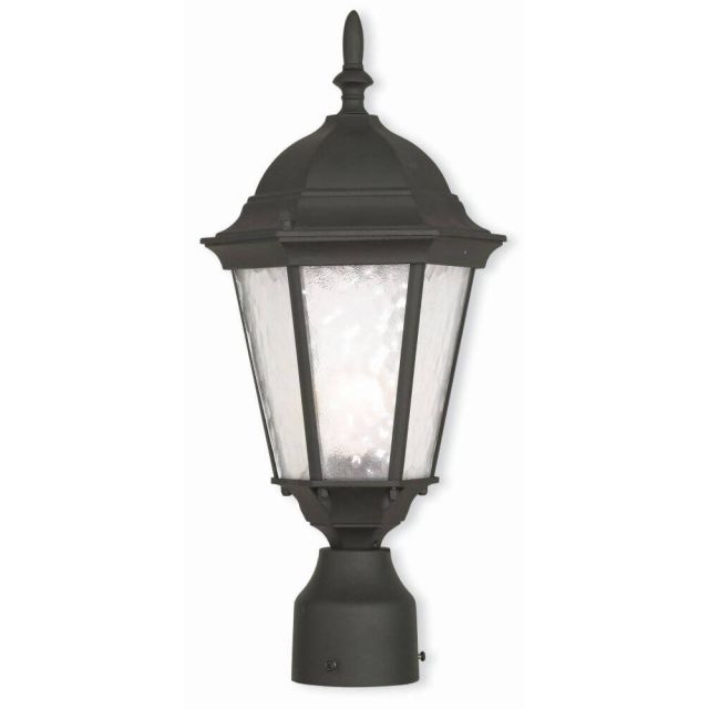 18 inch Tall 1 Light Textured Black Outdoor Post Lantern - 102534