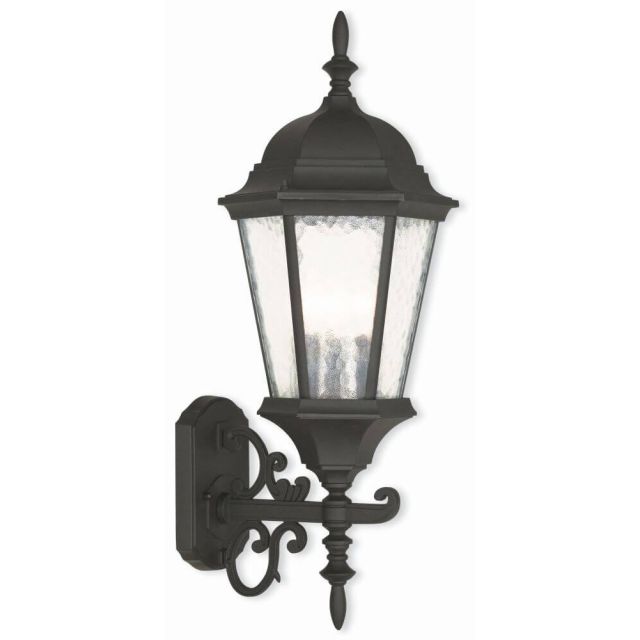 24 inch Tall 3 Light Textured Black Outdoor Wall Lantern - 102536