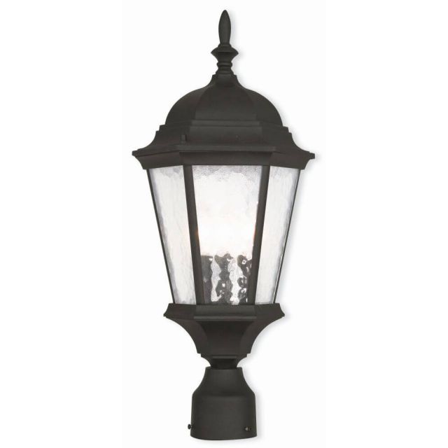 21 inch Tall 3 Light Textured Black Outdoor Post Lantern - 102537