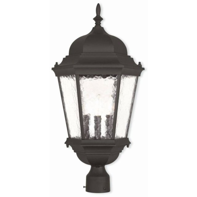 27 inch Tall 3 Light Textured Black Outdoor Post Lantern - 102541