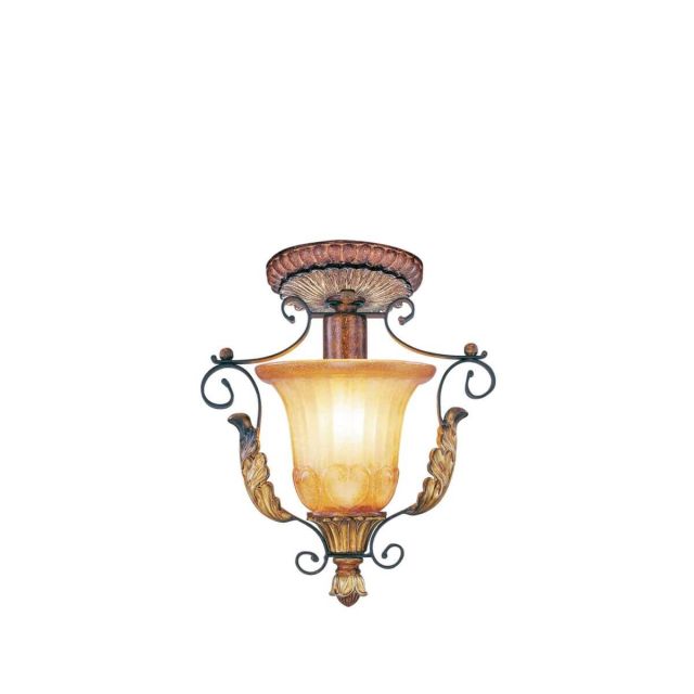 1 Light Verona Bronze with Aged Gold Leaf Accents 10 inch Ceiling Mount - 102868