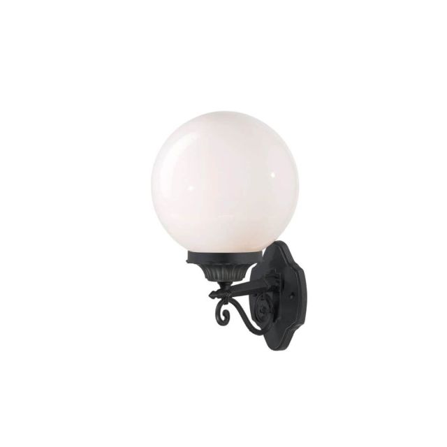 17 Inch Tall Black Outdoor Wall Mount Light in Opal acrylic - 104156