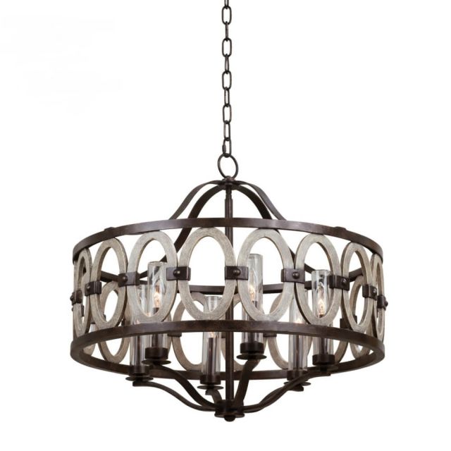 28 inch driftwood entwined ovals 6 light outdoor Pendant - 118002