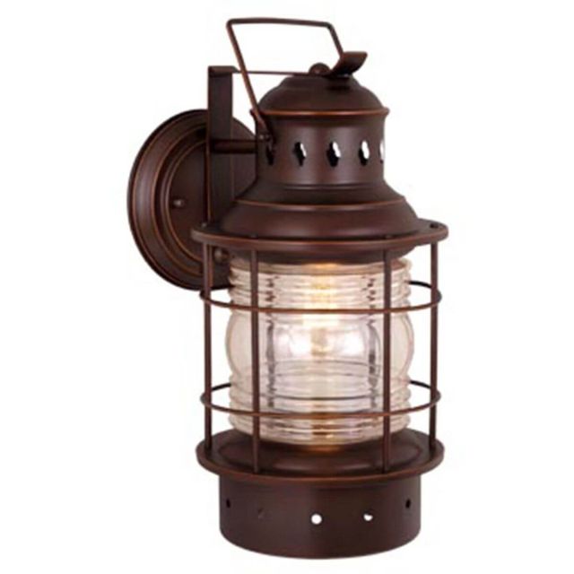 1 Light 6 inch wide Bronze Coastal Lantern Cylinder Outdoor Wall Lantern Clear Glass - 200005