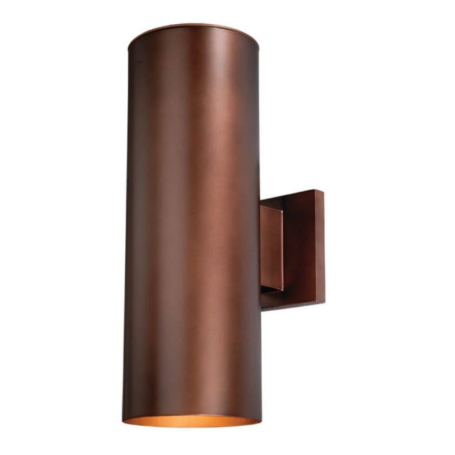 2 Light 5 inch wide Bronze Cylinder Outdoor Wall Lantern Clear Glass - 200079