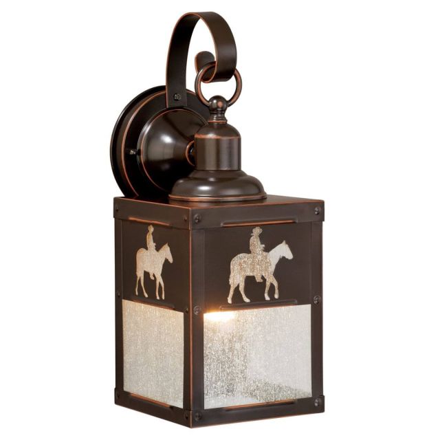 1 Light 5 inch wide Rustic Horse Cowboy Outdoor Wall Lantern Clear Glass - 200218