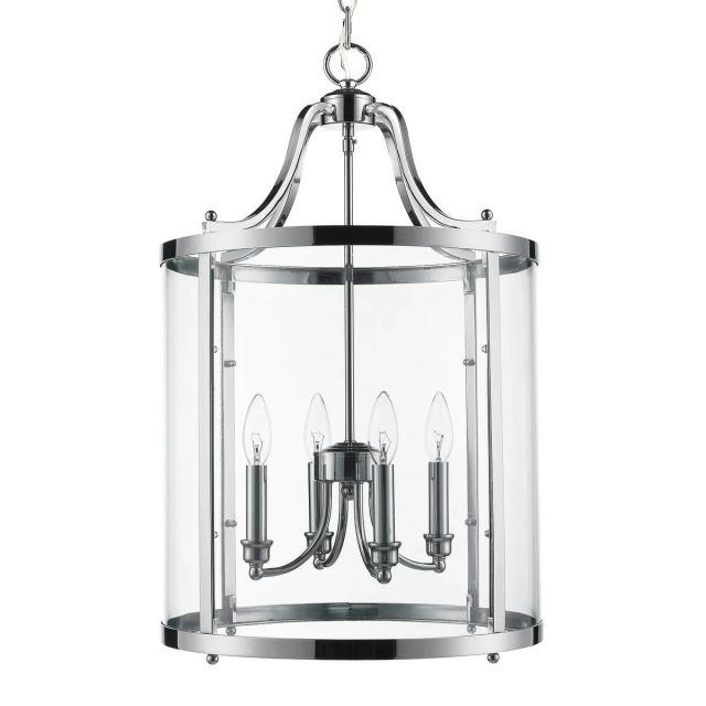 16 inch 4 Light Pendant In Chrome with Clear Glass - 205019