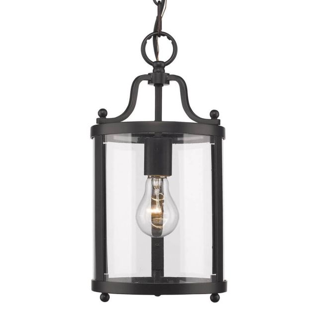 7 inch 1 Light Pendant In Black with Clear Glass - 205022
