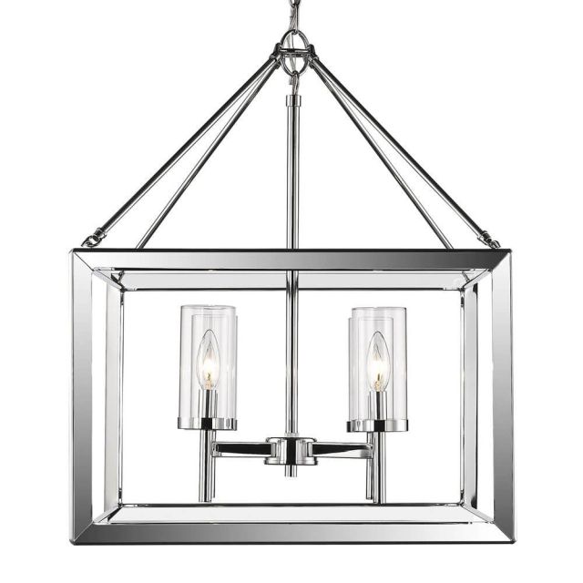 4 Light Chrome 21 inch Chandelier with Clear Glass - 205152