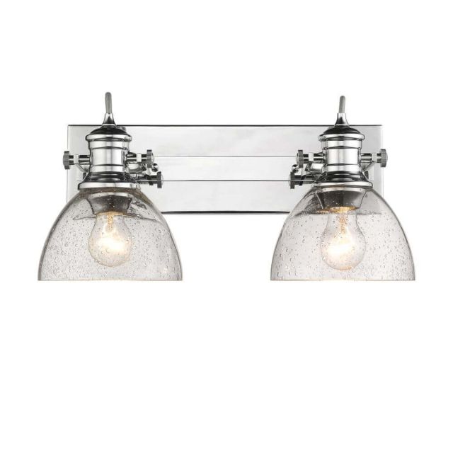 Gwynn Isle 18 Inch Dome Vanity Light 2 Light Convertible to Ceiling Seeded Glass - Chrome