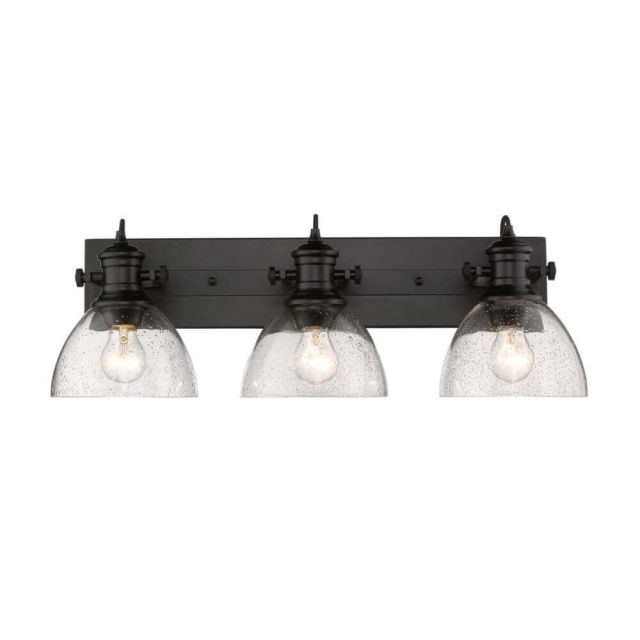 Gwynn Isle Dome Vanity Light 3 Light Convertible to Ceiling Seeded Glass - Black