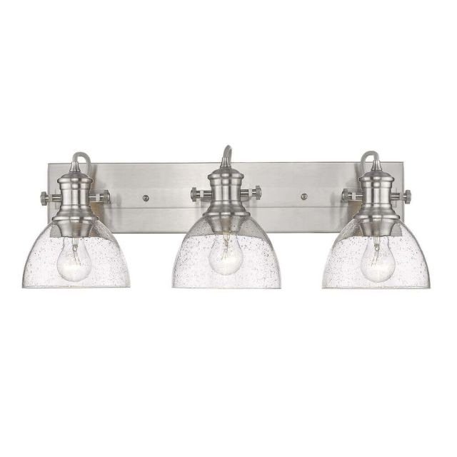 Gwynn Isle Dome Vanity Light 3 Light Convertible to Ceiling Seeded Glass - Pewter