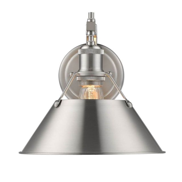 Pewter Cone Shade 10 Inch Sconce 1 Light - Pewter