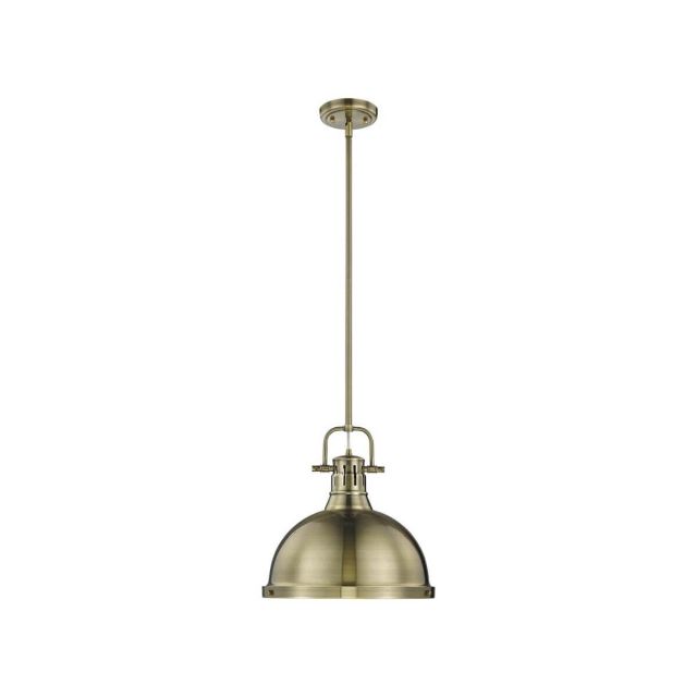 Calico 1 Light Single Pendant - Aged Brass With Aged Brass Shade