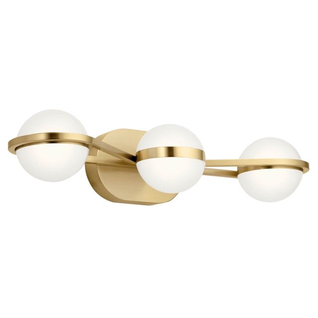 LED Mid Century Modern 24 inch Bath Light in Gold with White Acrylic - 216065
