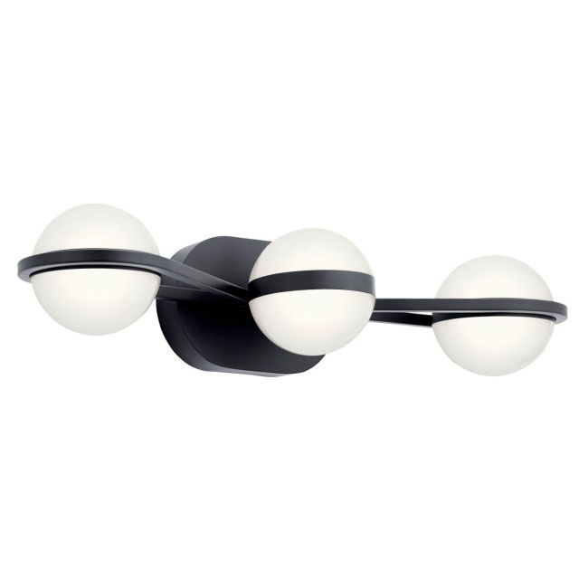 LED Mid Century Modern 24 inch Bath Light in Matte Black with White Acrylic - 216066