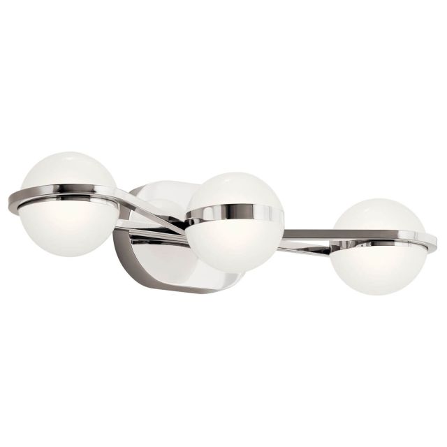 LED Mid Century Modern 24 inch Bath Light in Polished Nickel with White Acrylic - 216067