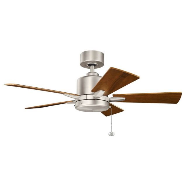 42 inch Ceiling Fan in Brushed Nickel with Walnut-Silver Blade - 217371
