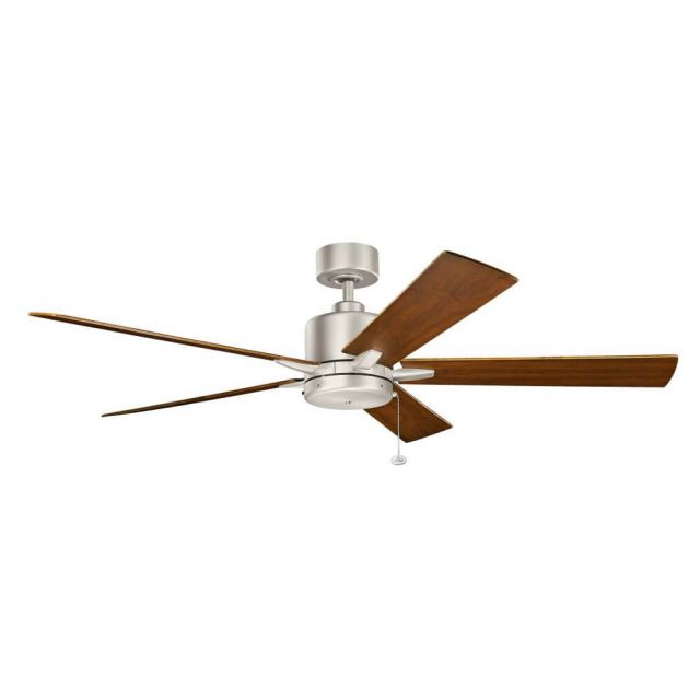 60 inch Ceiling Fan in Brushed Nickel with Walnut/Silver Blade - 217377