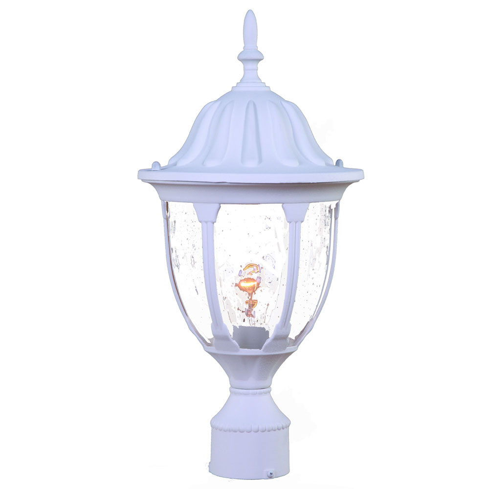 One Light Post Lantern In Textured White - 228944