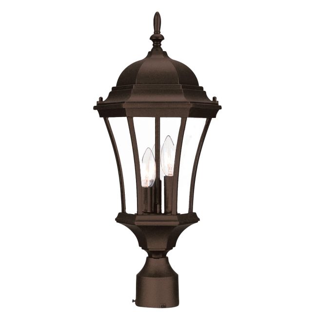 Three Light Post Lantern In Brown - 228946