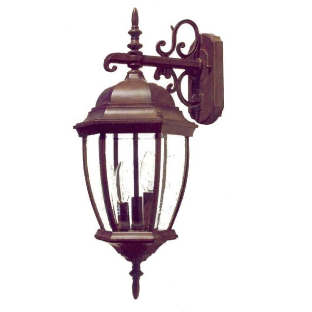 Three Light Outdoor Wall Lantern In Brown - 228950