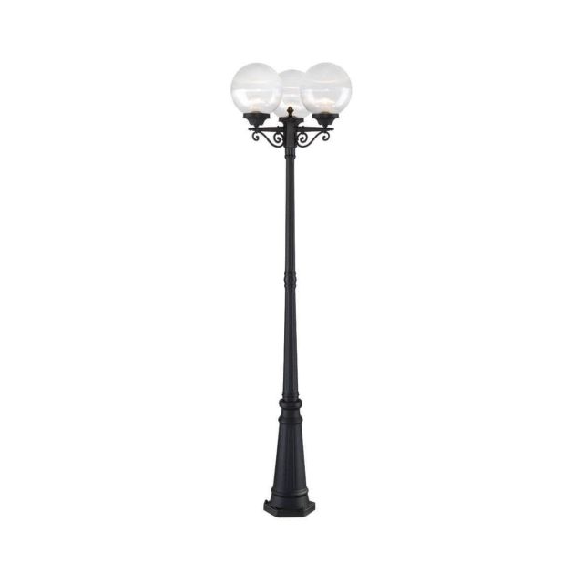 Matte Black 3 Light 85.25 inch H Hardwired Lamp Post Full