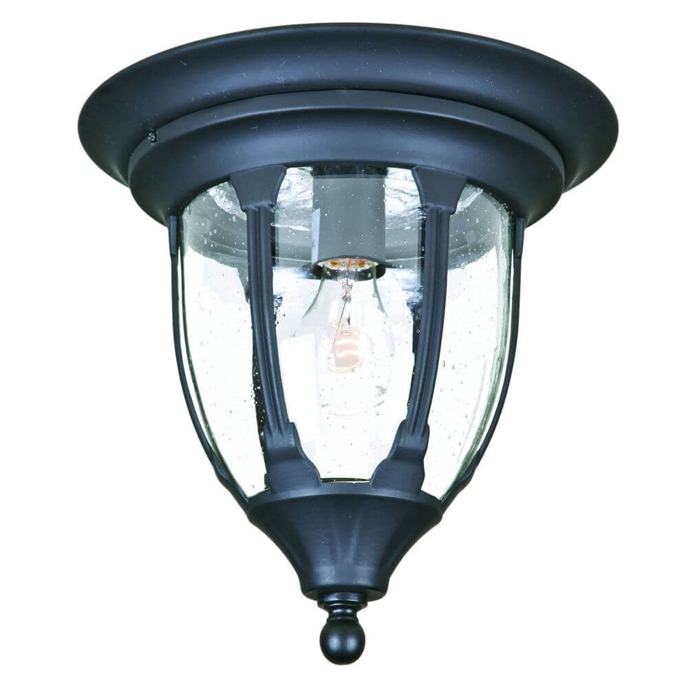 1 Light 11 Inch Tall Outdoor Ceiling Mount In Black - 229096