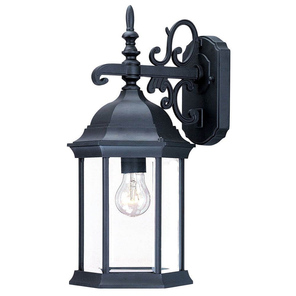1 Light 17 Inch Tall Outdoor Wall Mount In Black - 229188