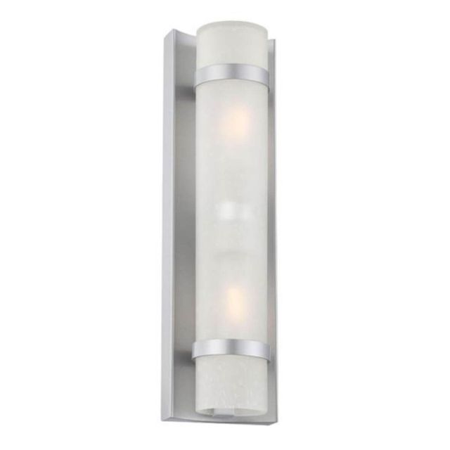2 Light 15 Inch Tall Outdoor Wall Mount In Brushed Silver - 229252