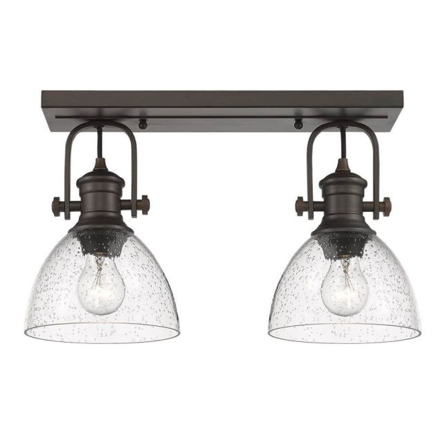 Gwynn Isle Dome Ceiling 2 Light Small Seeded Glass Convertible to Wall - Rubbed Bronze